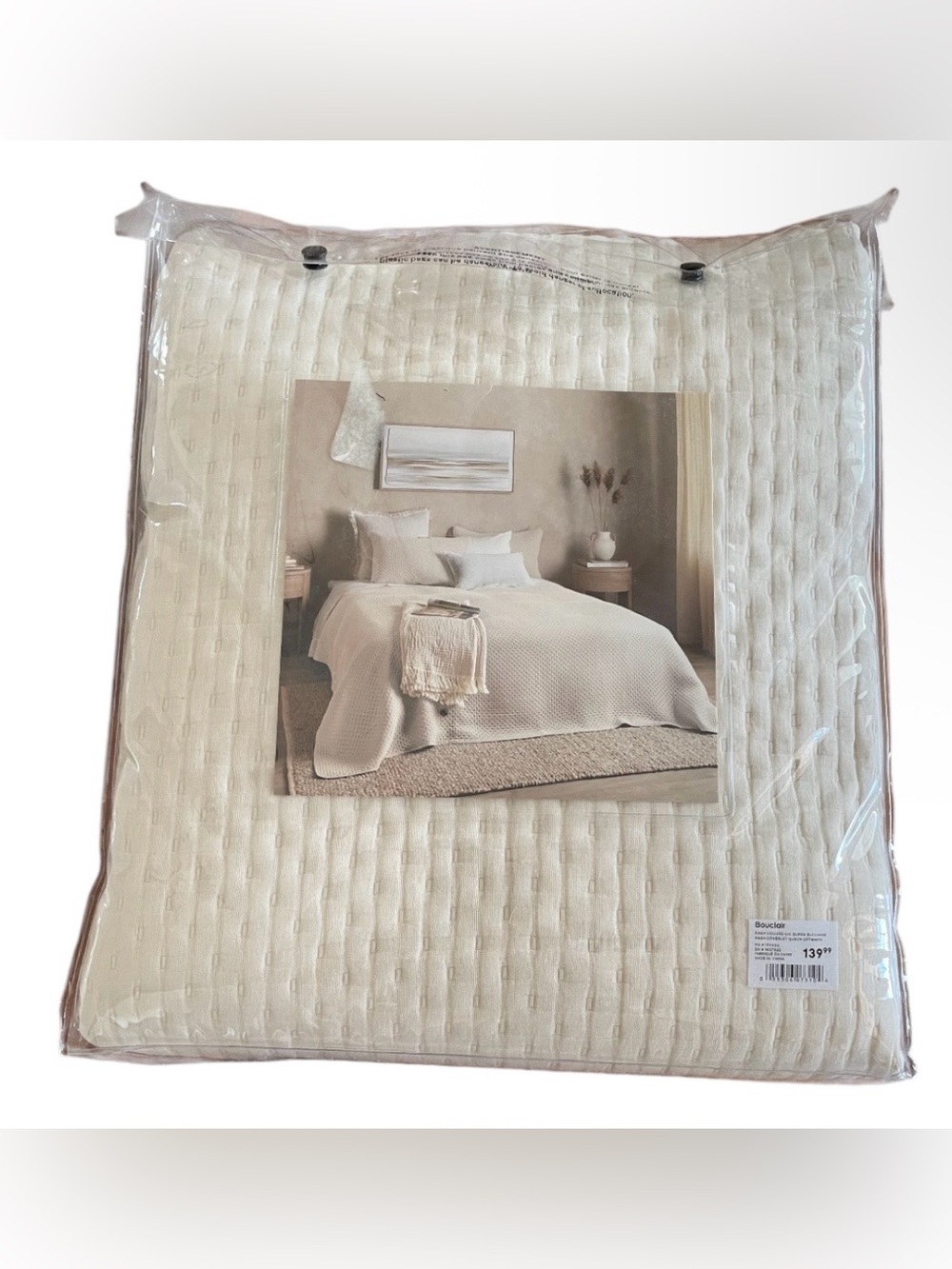 NWT Bouclair Nash Coverlet Set Off White / Queen